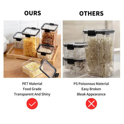 Food Storage Kitchen Containers Plastic Box Jars for Bulk Cereals Kitchen Organizers for Pantry Organizer Jars with Lid Home Set